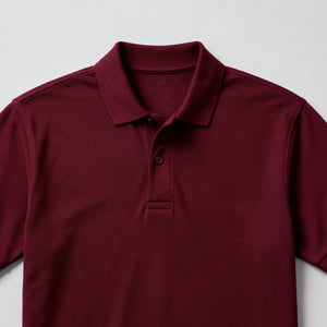 Poloshirt in Bordeaux aus Pikee-Baumwolle