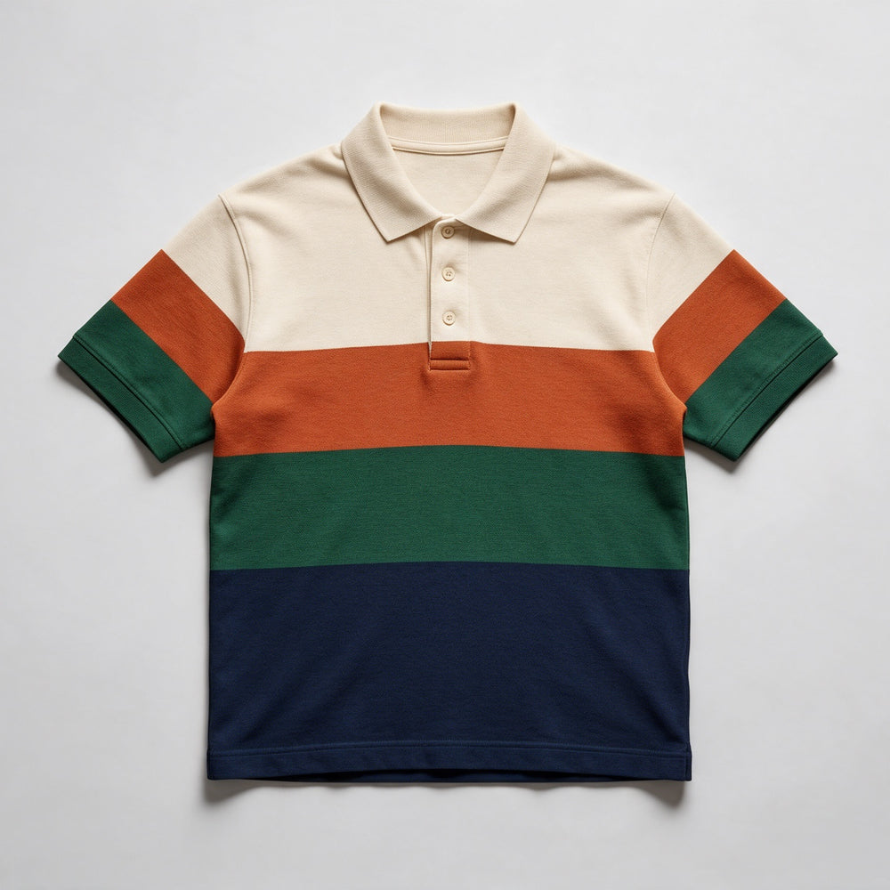 Poloshirt mit mehrfarbigen Querstreifen