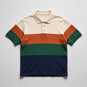 Poloshirt mit mehrfarbigen Querstreifen
